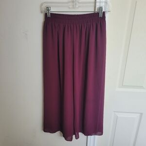 Chiffon Wide-Legged Cropped Pants